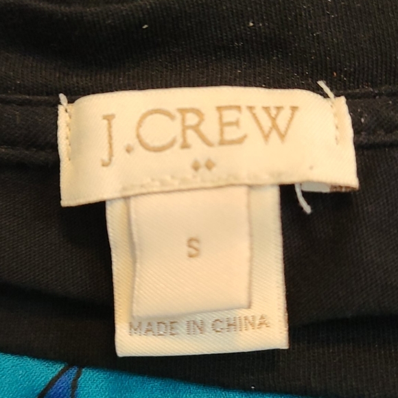 J. Crew Blue Floral Short Sleeve Cotton Tee S - Picture 5 of 7